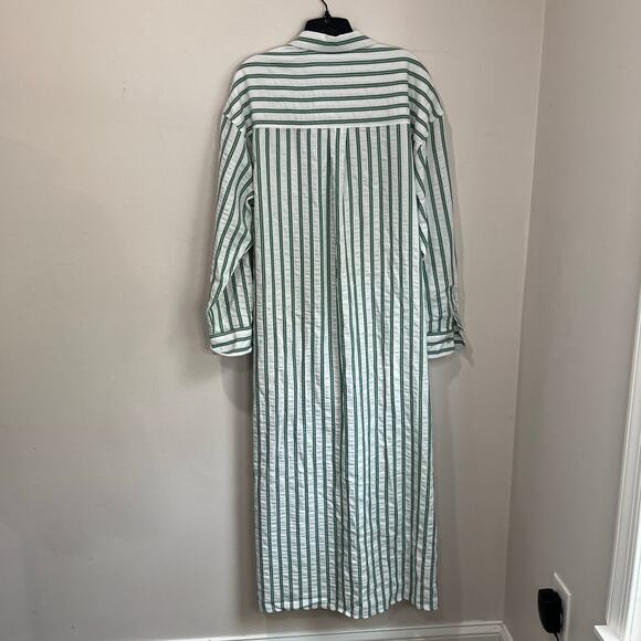 Universal Thread Green White Striped Cotton Midi Dress Size Large NWT - Picture 3 of 8